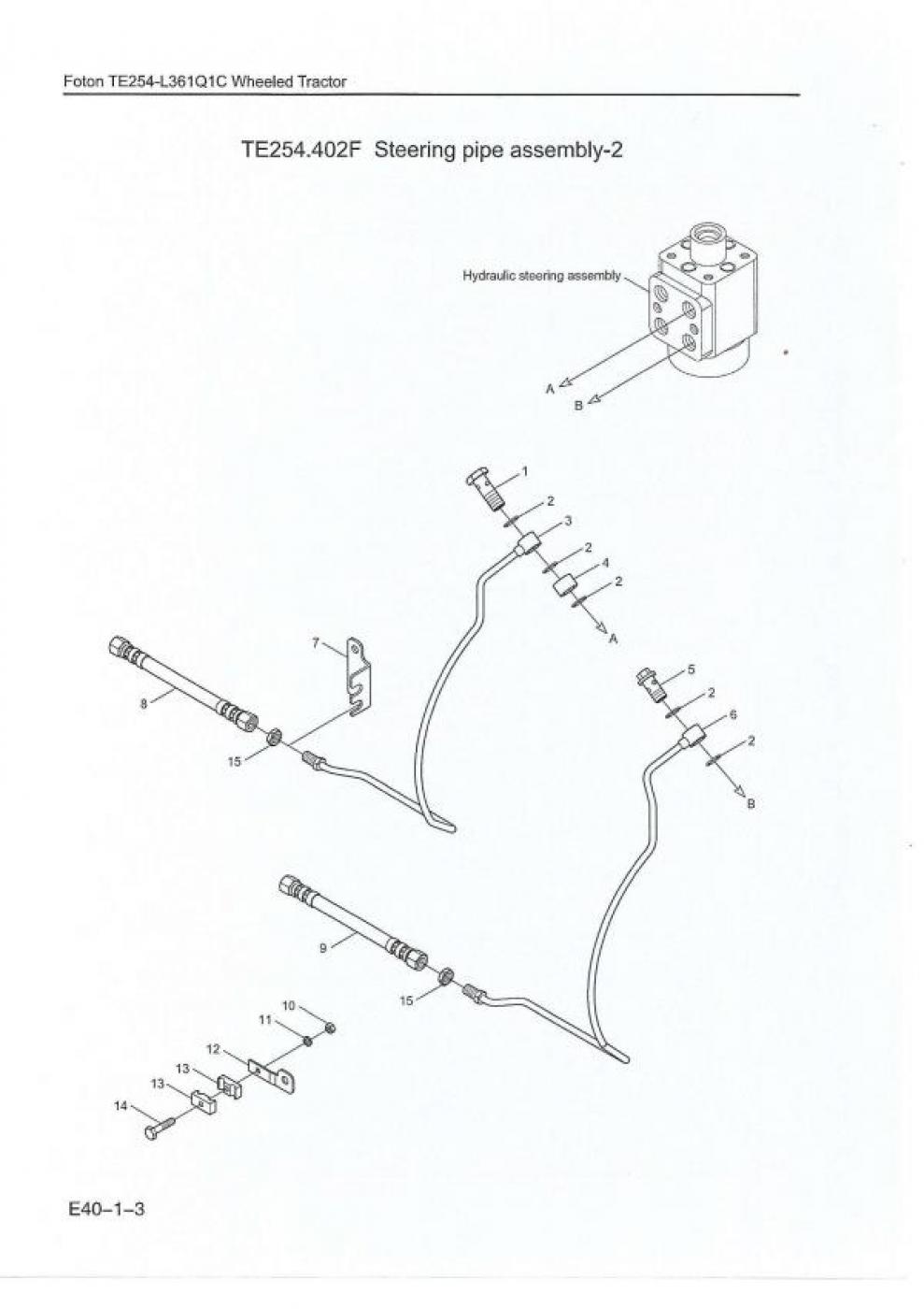 Hydraulikschlauch mit Federschutz 2 Lenkzylinder 450 mm