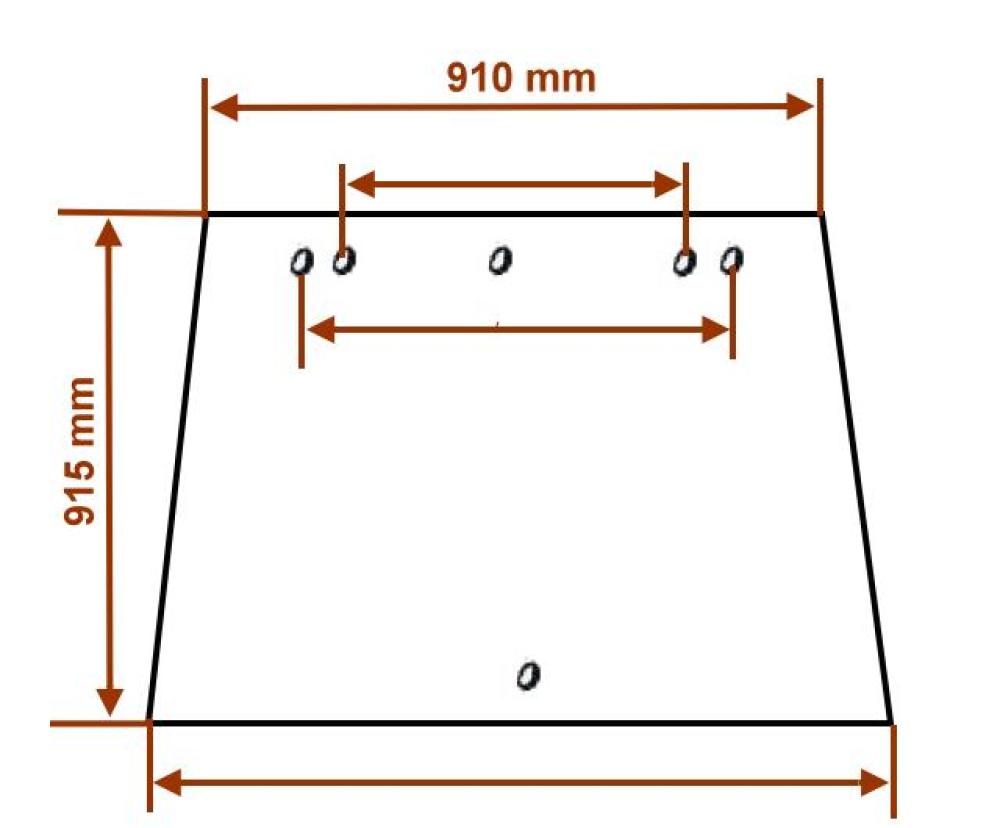 Heckscheibe TE254 mit geb. Frontscheibe