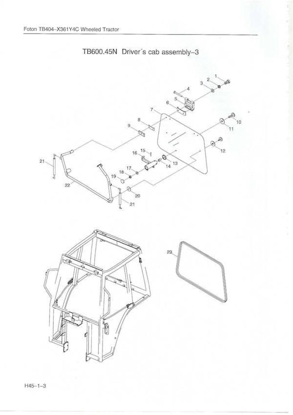 Griff  kpl. Heckscheibe TB504 404