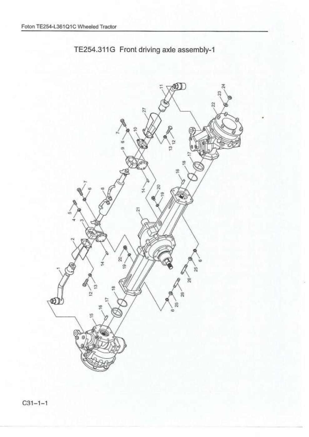Halbrahmen TE254 für Motor und Vorderachse